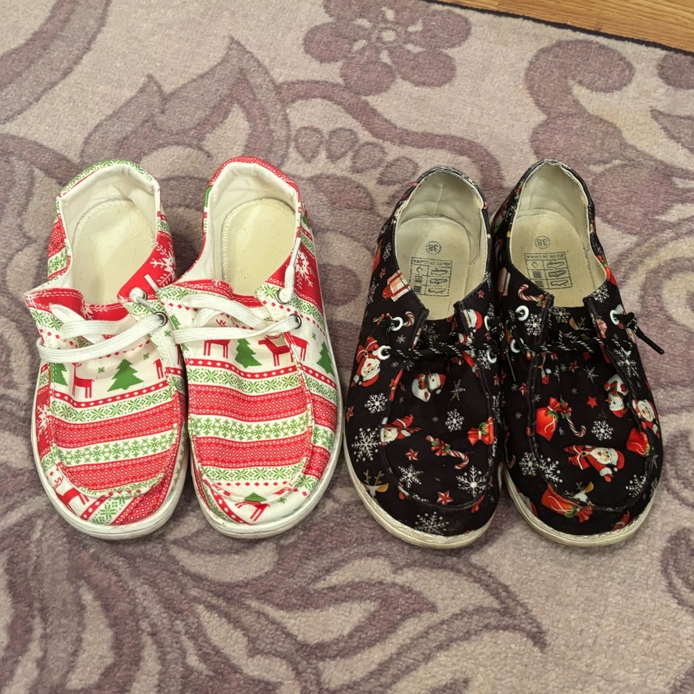 Festive Holiday Slip-On Shoes Set